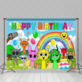 Sprunki Music Note Style Birthday Party Backdrop For Photography
